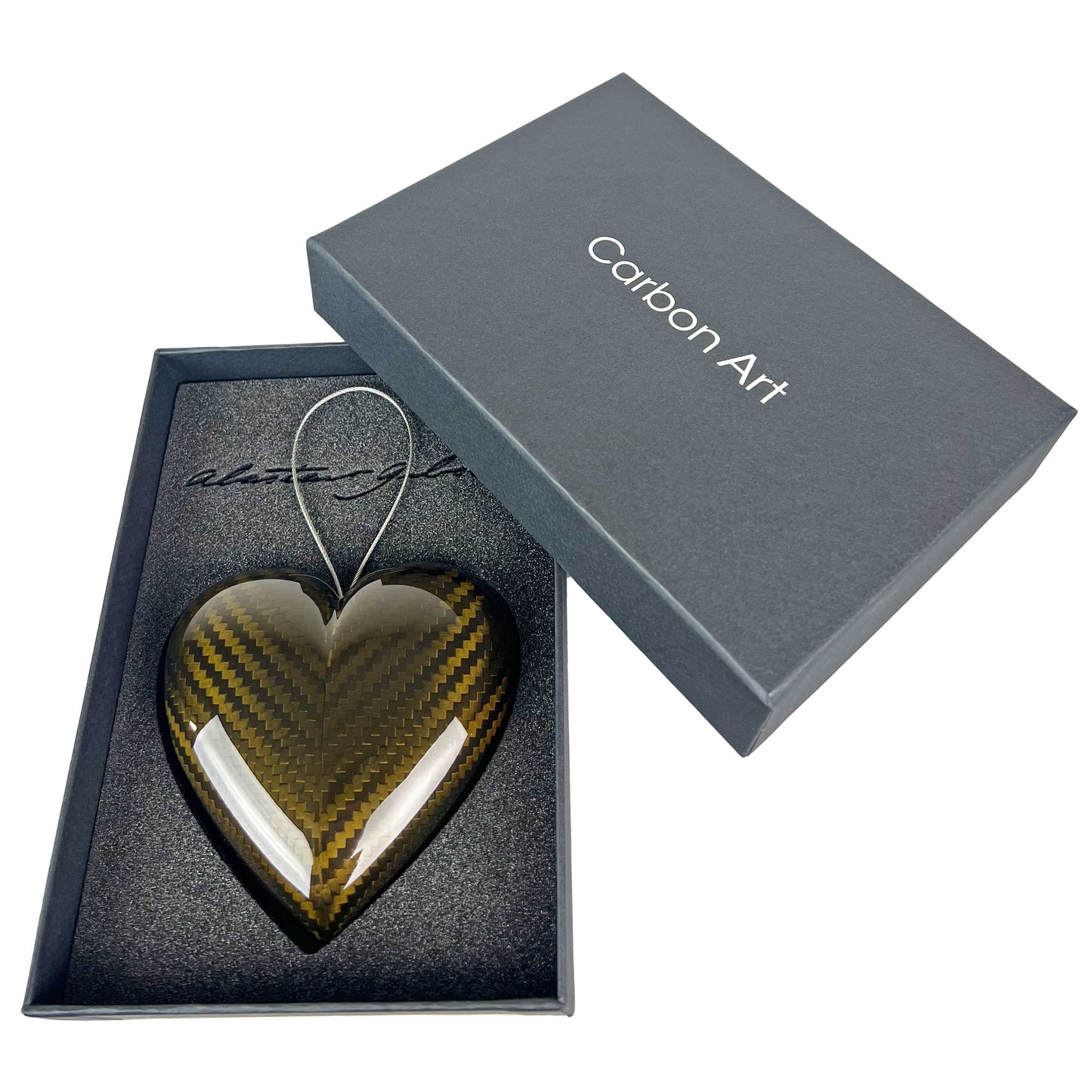Gold Carbon Heart Bauble