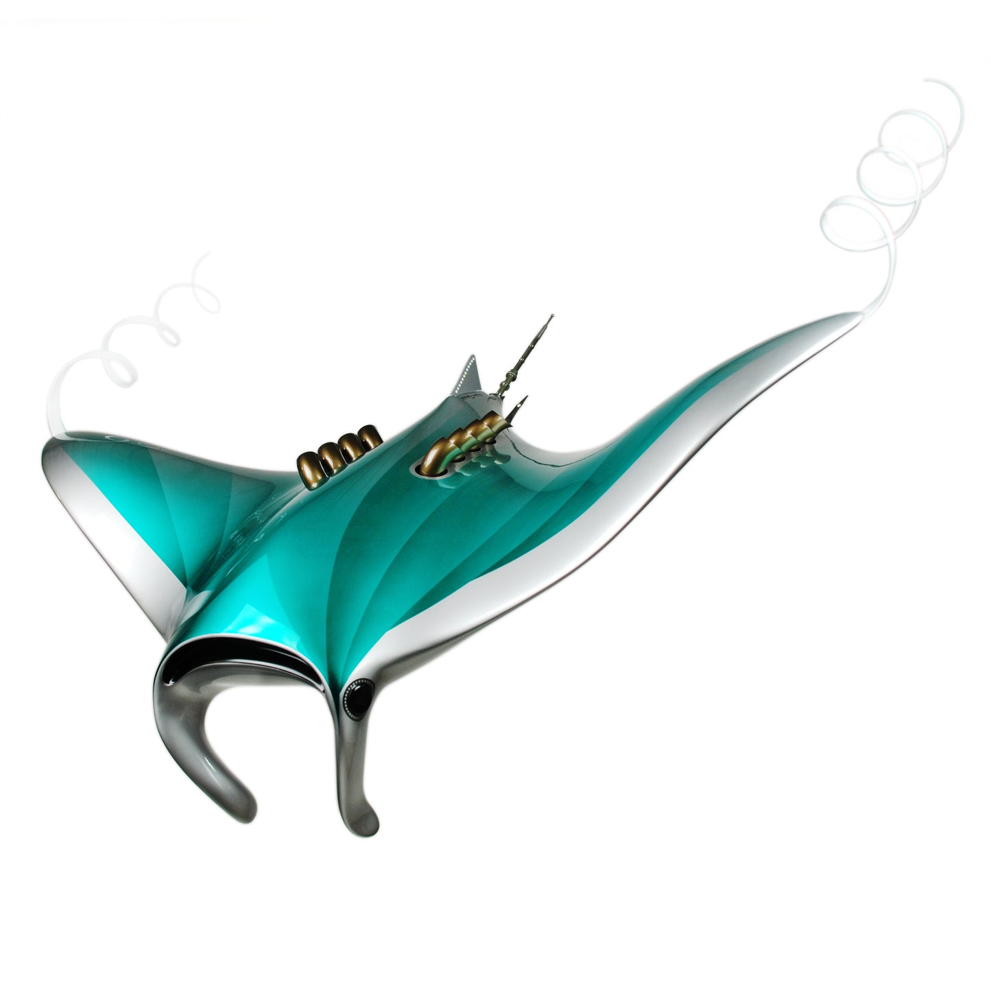 Carbon fibre Manta Ray sculpture with Mercedes design