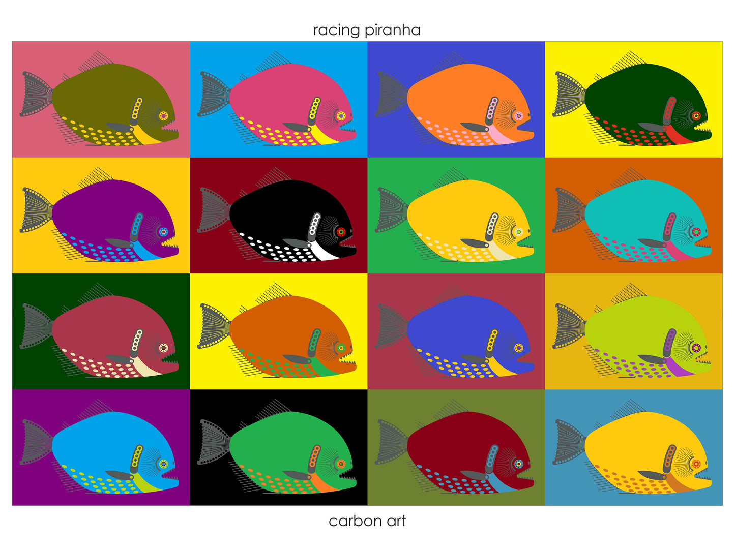 Carbon Art Piranha Print