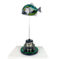 Carbon Fibre Piranha Fish with 2024 Aston Martin F1 Livery on Green Pirelli base with F1 wheel nut