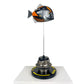 Carbon Fibre Piranha Fish with 2024 McLaren F1 Livery on yellow Pirelli base with F1 wheel nut