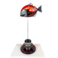 Carbon Fibre Piranha Fish with 2024 Ferrari Inspired F1 Livery on red Pirelli base with F1 wheel nut