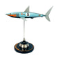 Carbon fibre shark with Gulf Ford GT40 Livery on a black base with Firestone Logo.