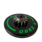 Black base with green Pirelli logo and gear