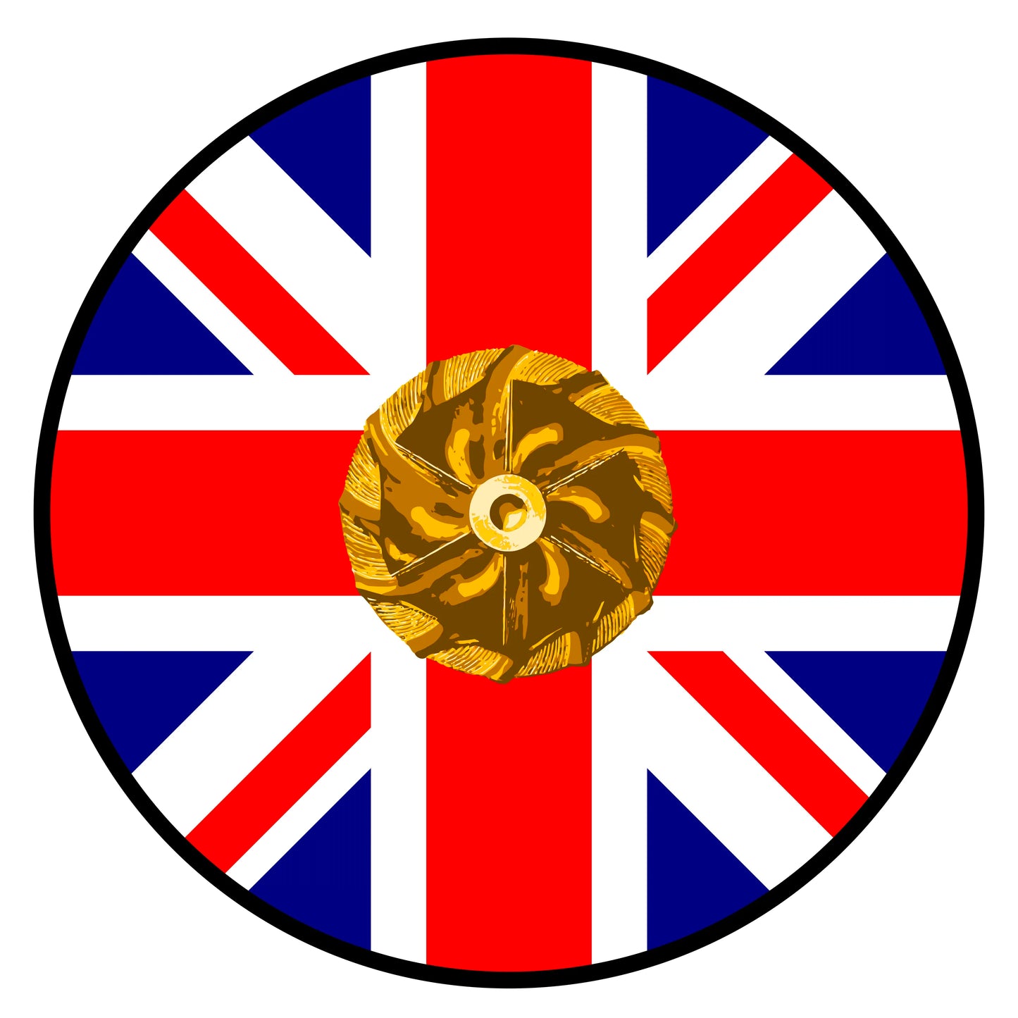 Round Base with Union Flag and Gold Turbo Charger