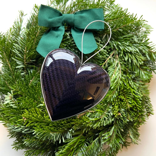 Purple Carbon Heart Bauble