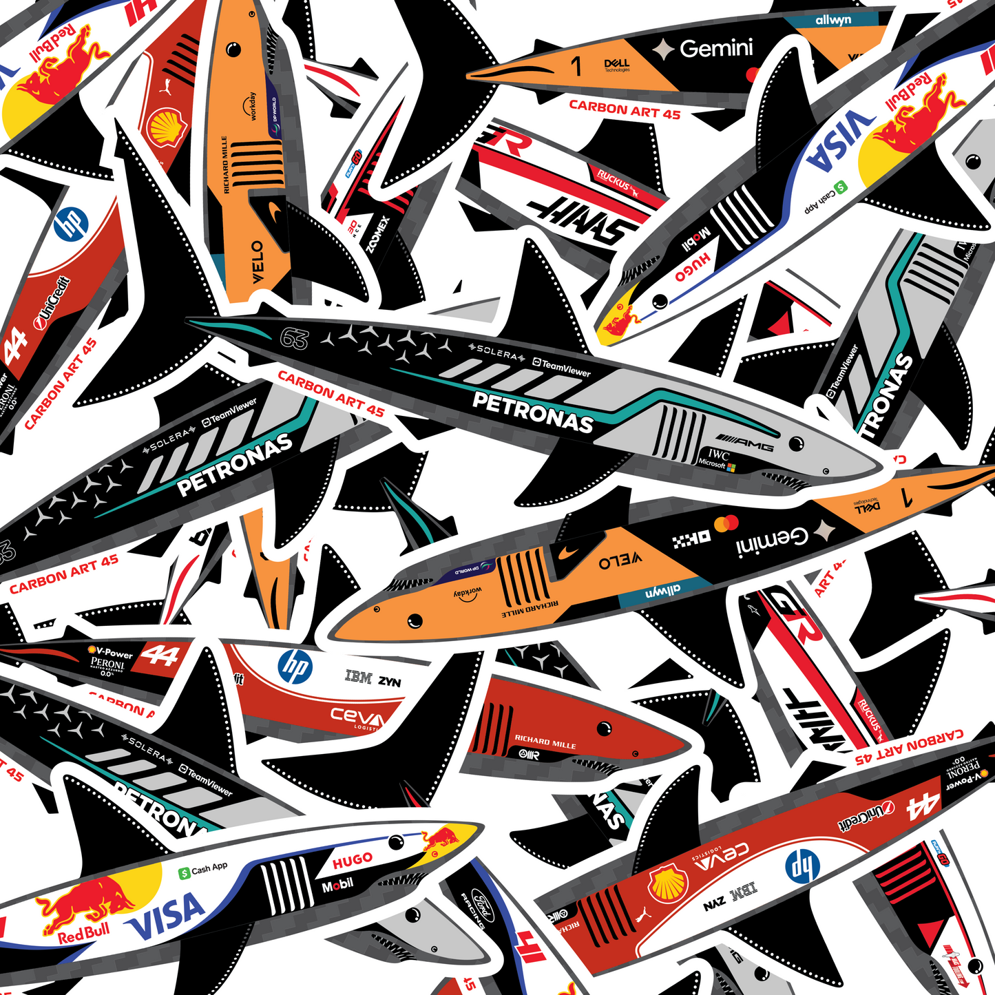 Mako Shark Stickers - British Drivers