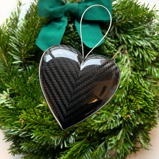 Clear Carbon Heart Bauble
