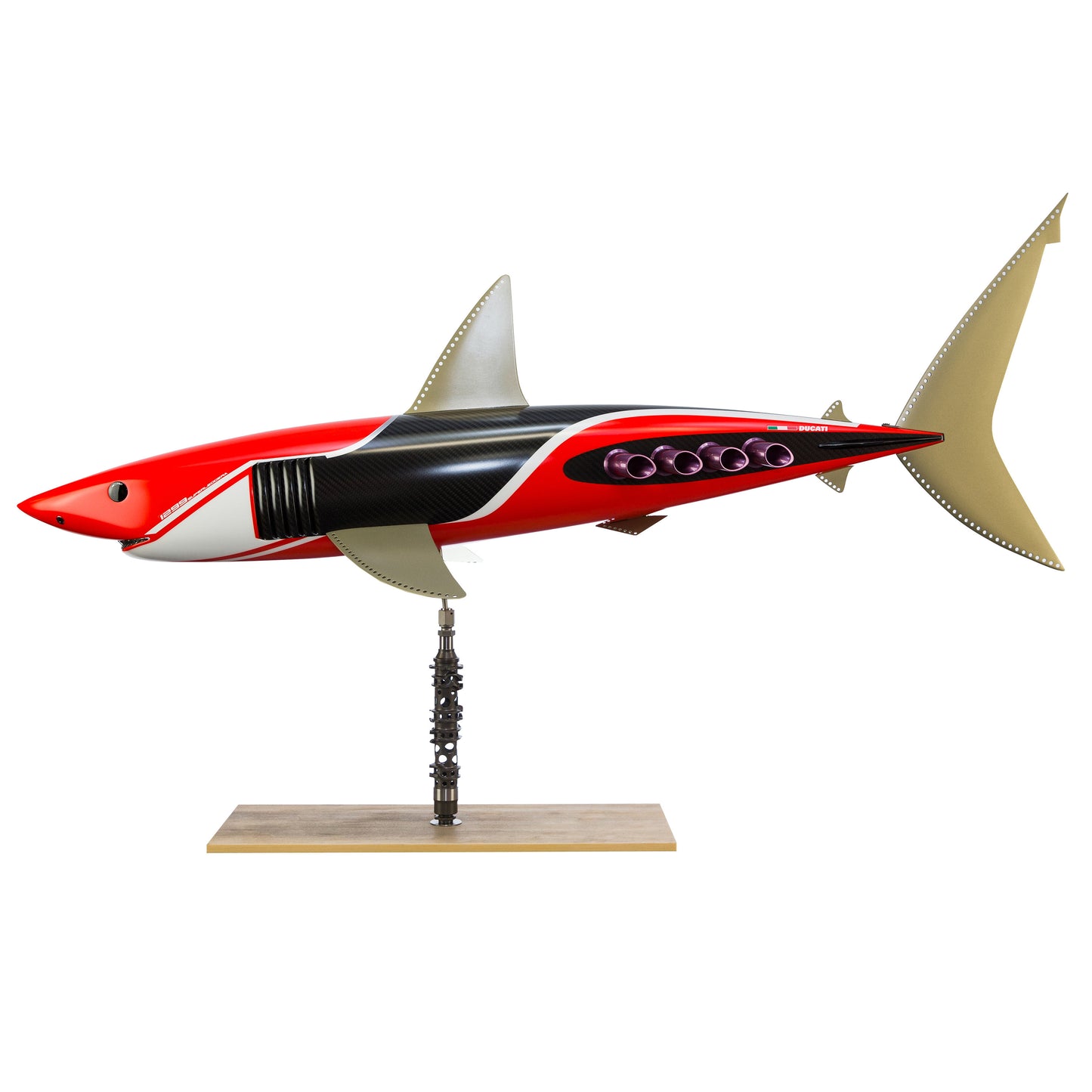 Carbon fibre shark with Ducati livery on a F1 plank base with F1 part