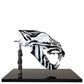 Lion skull with Zebra pattern on a granite base