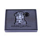Carbon fibre silver Bulldog keyring in box