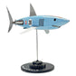 Carbon fibre Mako shark sculpture with Gulf Porsche Livery on a black base with F1 gear