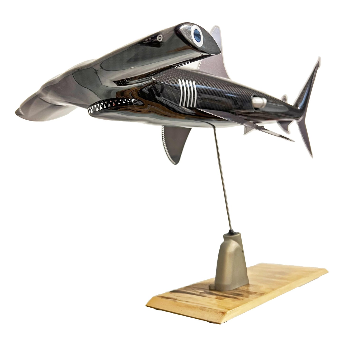 Carbon fibre Hammerhead shark pup on an F1 plank with F1 parts