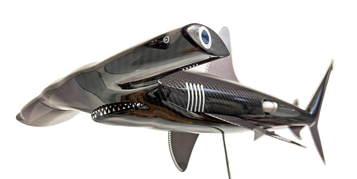 Carbon fibre Hammerhead shark pup on an F1 plank with F1 parts