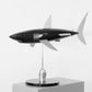Carbon fibre Mako Shark sculpture on a black base with F1 parts